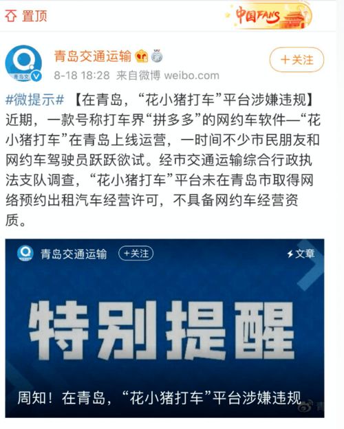 花小豬在青島“翻車”？蓬萊部門發(fā)布網(wǎng)約車新規(guī)，規(guī)范行業(yè)發(fā)展剛剛開始